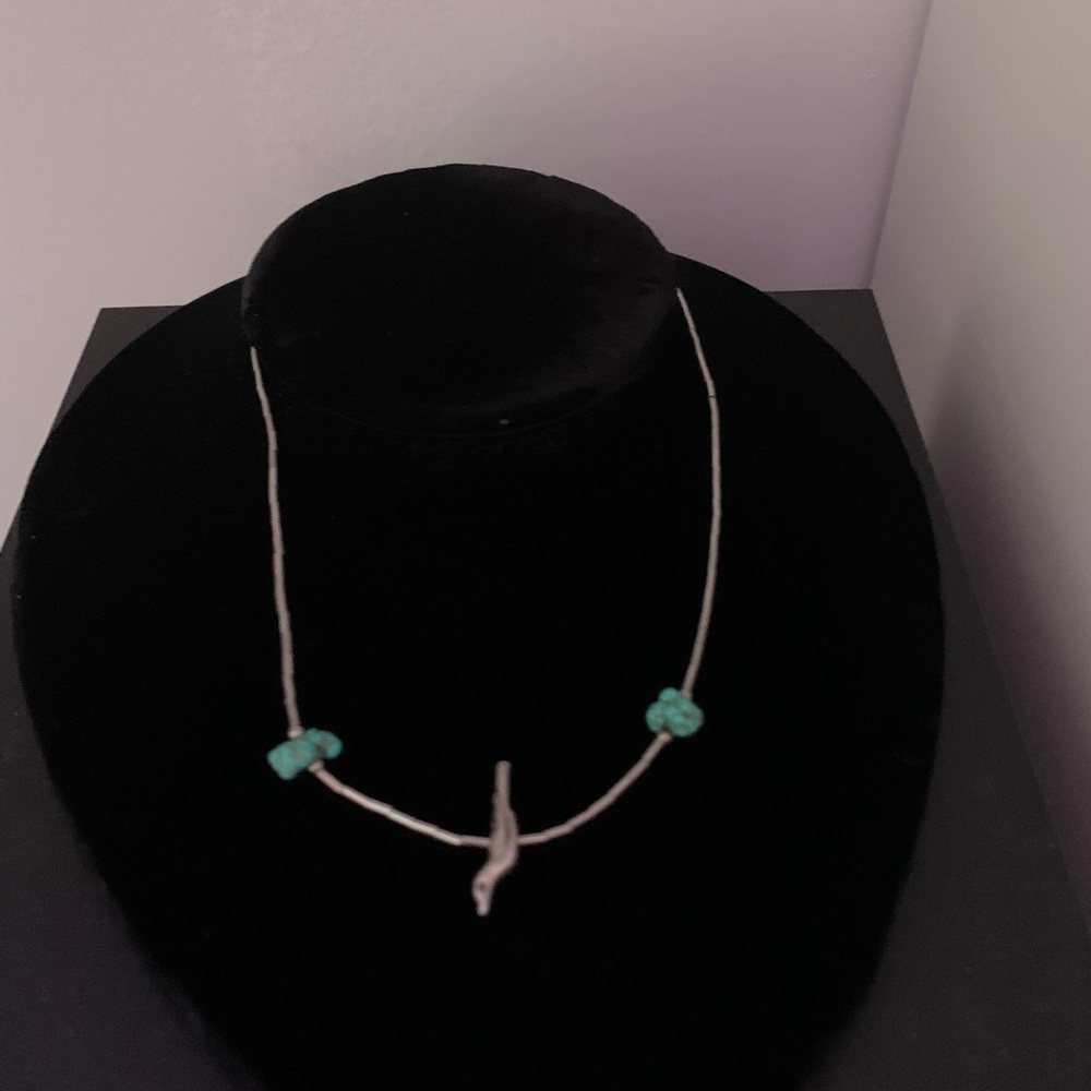 Vintage Liquid Silver and Turquoise Necklace